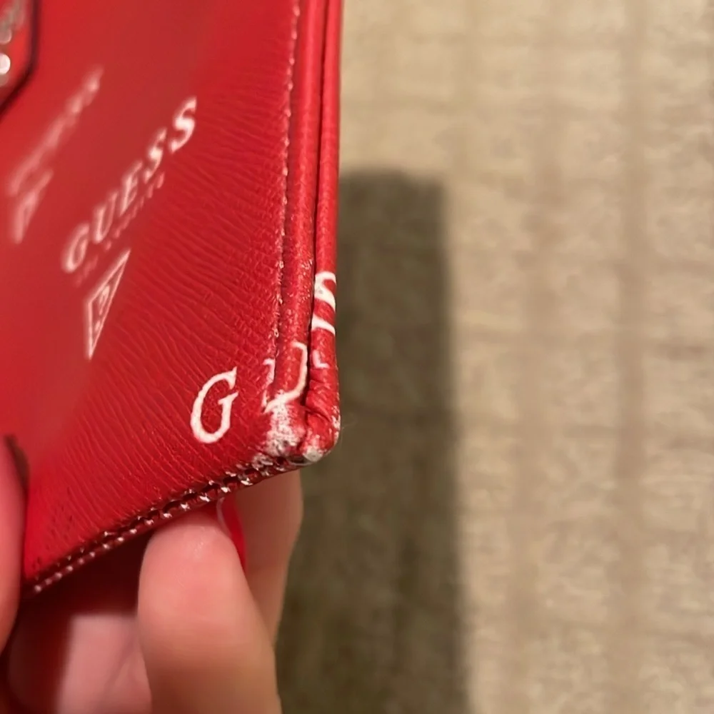 Guess Red Logo Wristlet